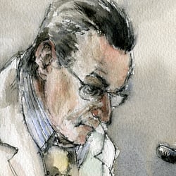 Gerichtszeichnung für die ZDF-Sendung „Der Fall: Harrys letzte Chance“