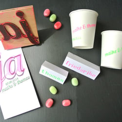 Hochzeits-Papeterie | JA | neon | Stempel