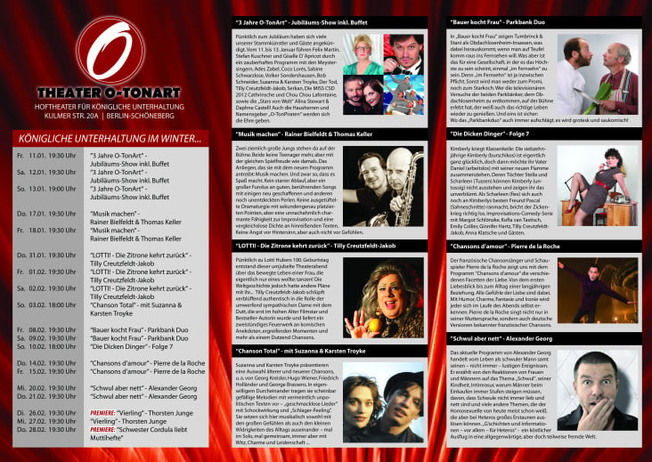 Flyer Theater O-TonArt, Berlin 01-02/2013 (Seite 2)