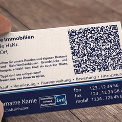 Visitenkarte Immobilienmakler (Rückseite)