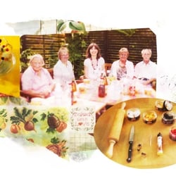 ProAlter / Essen mit Senioren / Digitalcollage und freigrafische Nachbearbeitung