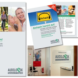 AUDILOGIK Fachzentren für Hörgeräte – Werbematerial