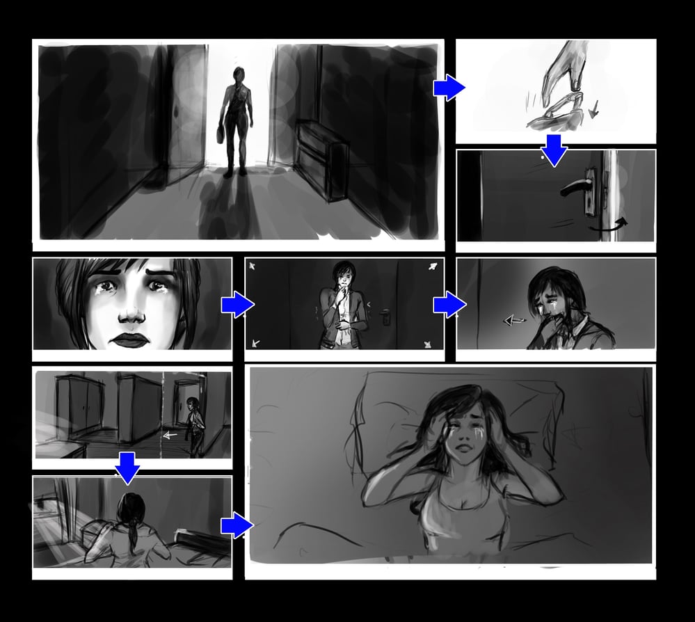 Storyboard zu Gwen szene 1