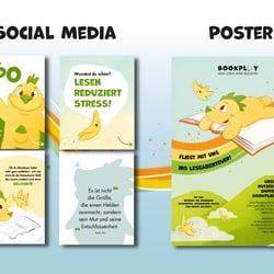 Potentielles Design von Social Media und Poster