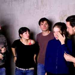 Milo Rau, Simone Eisenring, Matthias Stickel, Franziska Dick, Sascha Gersak 2005 ’Bei Anruf Avantgarde!‘ © Judith von Ortenberg