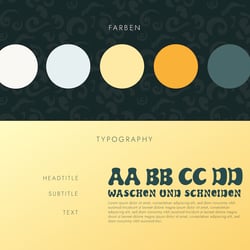 Farben und Typografie Wuschelschnitt
