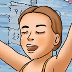 Frage-Antwortkarte zum Spiel „Schwimmen macht Spaß!“