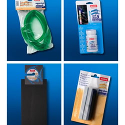 Diverse Verpackungen für Aquaristikprodukte und Zubehör