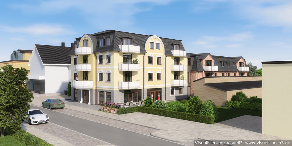 Architekturvisualisierung Wohn- und Geschäftshaus auf Sylt