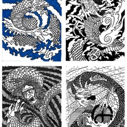 Drachen Skizzen 1−4