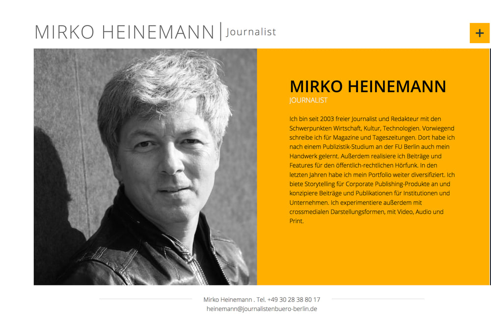 Responsive Website für den Journalisten Mirko Heinemann