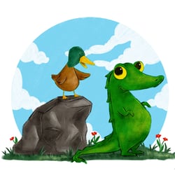Ente und Krokodil