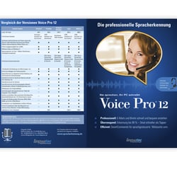 Der Produktflyer. Format DIN A4, 4 Seiten. Seiten 1 und 4.