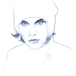 Ville Valo | Grafit und blauer Buntstift auf Papier