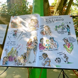 Livezeichnen auf dem Tollwood-Festival in München