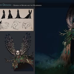 Character Design – Godess of Nature and the Wilderness. Entwicklungsprozess einer Naturgottheit.