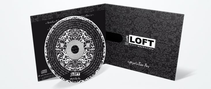 Diseño del estuche CD COMPILATION TWO, para CAFÉ LOFT