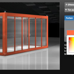 Konfigurierbare Event- und Ausstellungscontainer mit bodentiefen Fenstern
