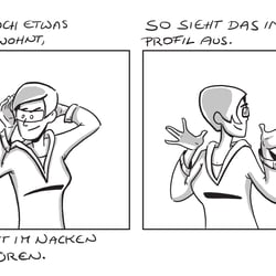 Comictrip schwarz-weiß, freie Arbeit