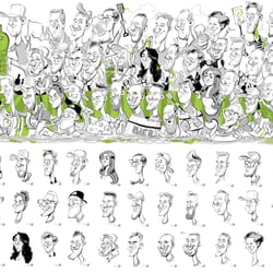 Gruppenkarikatur Firmenevent bei Berlin