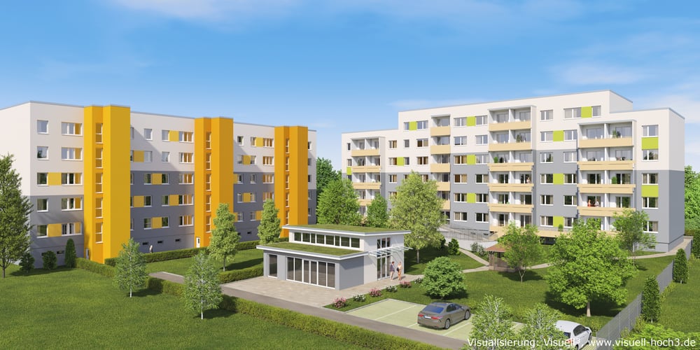 Architekturvisualisierung einer Wohnanlage