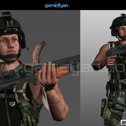 3D-Military-Maskottchen-Buchstaben
