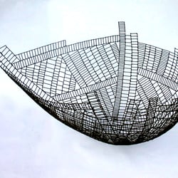 „Antares“ Schale aus 2 mm Stahldraht, Länge 60 cm