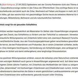 Zirbenholz für die Gesundheit