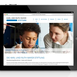 Webdesign für Karl und Ruth Mayer Stiftung, Obertshausen – Ansicht für Tablet