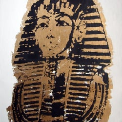 King Tut 50 ×60 cm Acryl und Metallpigmente auf Leinen