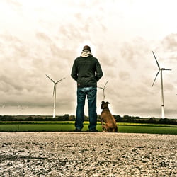 The man and his dog