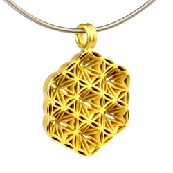 „Fleur“  Halsschmuck, 750/Gelbgold