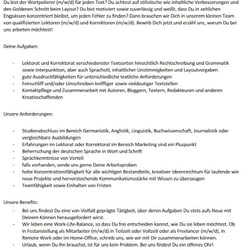 Test Jobanzeige – Chat GPT versus Made by Doreen