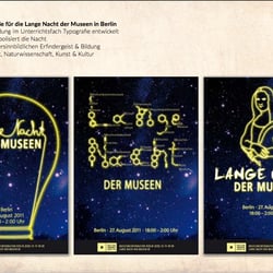 3-teilige Plakatserie für die lange Nacht der Museen