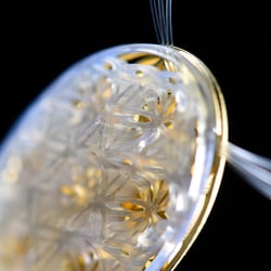 „Fleur“  Halsschmuck, 750/Gelbgold, Nylon