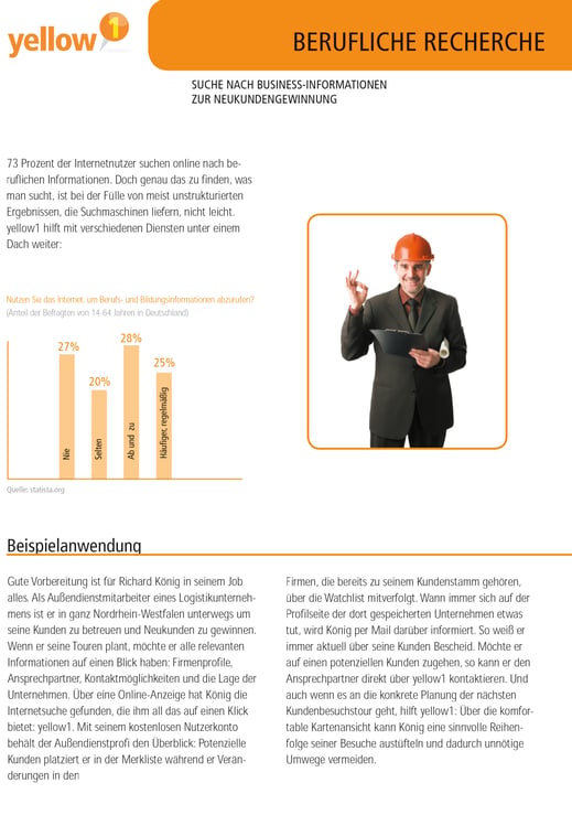 One Pager Yellow1 Business Suchmaschine