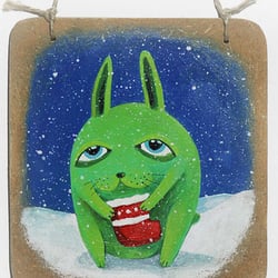 Christmas rabbit. 12×12cm, 2011
