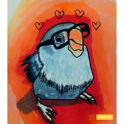 Septembird 23 – Tag 11 – Vogel:Jester the Lovebird. All you Jester is love.