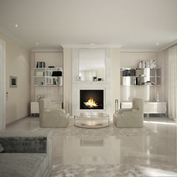Wohnraum mit Kamin und TV-Lounge | Villa JUAN | Alt-Meererbusch
