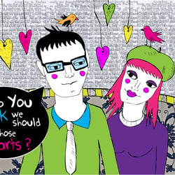 Eating Love, hand and digital illustration 2009
