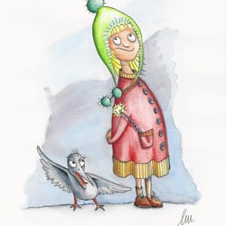 „Standpauke“ Hexe Bommel und Meister /Kinderbuchillustration