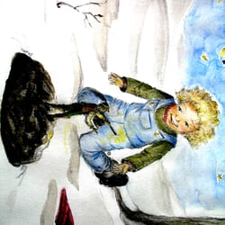 Aquarell, Buntstift