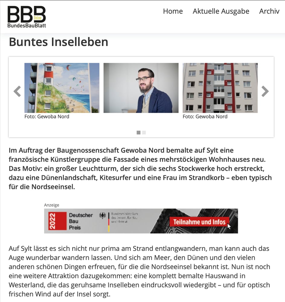 Artikel BundesBauBlatt „Sylt“