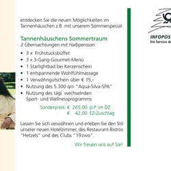 Kartenrückseite – Mailingaktion für ein Wellnesshotel