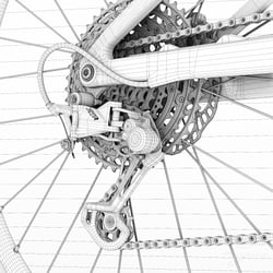 Mountainbike Clouseup Wireframe 4