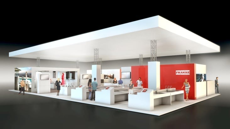 Franke Kitchen Solutions. Messestand. 3D Visualiserung.