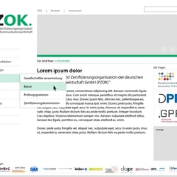 Webseitengestaltung, Auftagsarbeit vermittelt durch die FH Gelsenkirchen