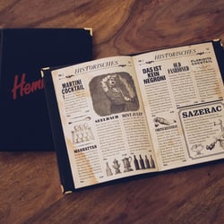 Hemingway Cocktail Bar Menu Layout