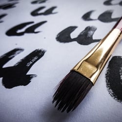 Hand painted letters.