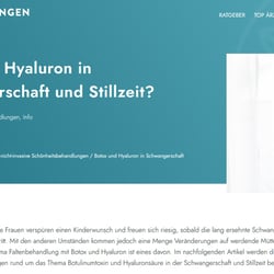 Botox und Hyaluron in Schwangerschaft und Stillzeit